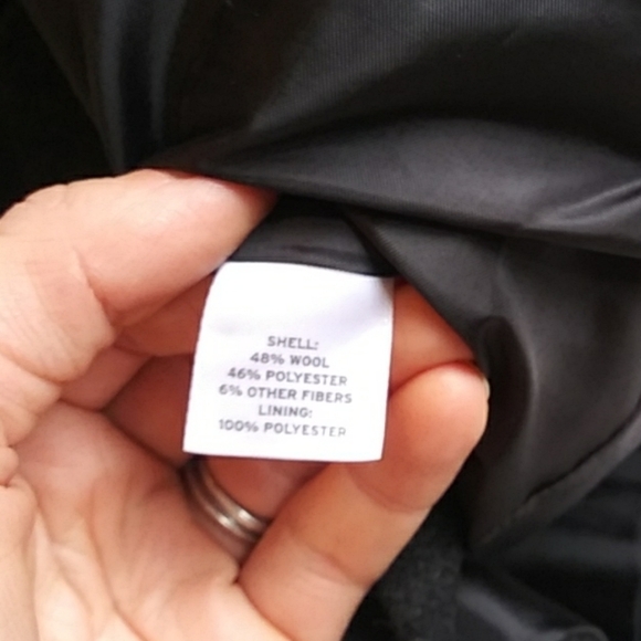 Halogen moto style wool blend coat plated belted plaid size XS gray blazer - Picture 6 of 9